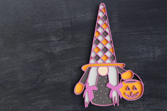 3D 5 Layer Gnome Halloween SVG DXF for Laser Cutting and Autumn Amp Projects