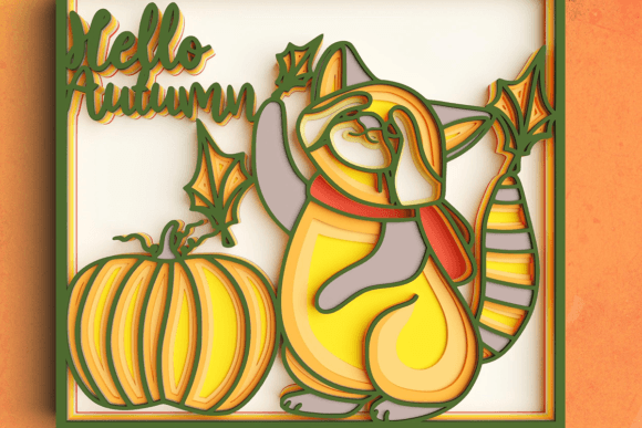 3D Autumn Fall Pumpkin SVG DXF for Laser Cutting and Shadow Boxes