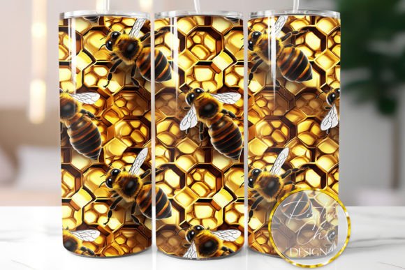 3D Bees Tumbler Wrap Sublimation Design: Graphics and Illustrations Review