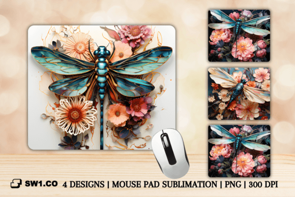 3D Dragonfly Mouse Pad Sublimation PNG Graphics and Crafts Review