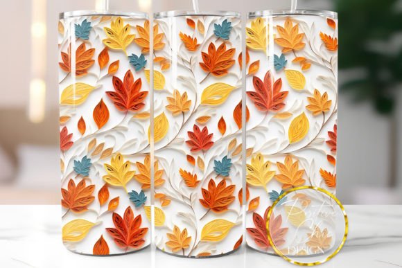 3D Fall Tumbler Wrap 3D Sublimation PNG Graphics and Illustrations