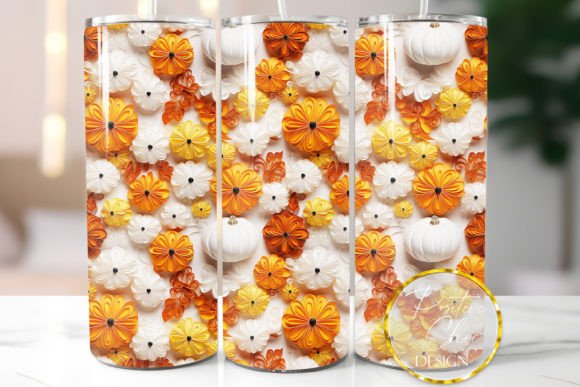 3D Fall Tumbler Wrap Sublimation PNG