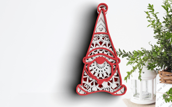 3D Gnome SVG DXF Christmas Svg: Laser Cutting and Shadow Boxes