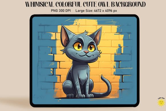 3D Graffiti Cartoon Chartreux Cat Graphics & Backgrounds