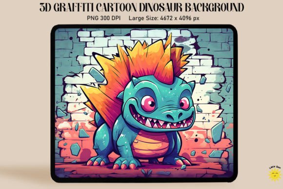 3D Graffiti Cartoon Stegosaurus Dinosaur Graphics and Backgrounds Review