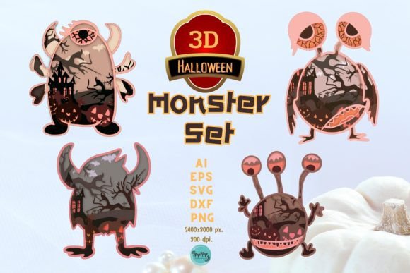 3D Halloween Monster Set: Laser Cutting Autumn Amp Review