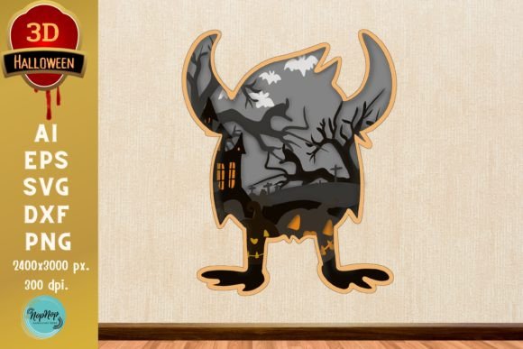 3D Halloween Monster Set V.3: Laser Cutting and Autumn Amp