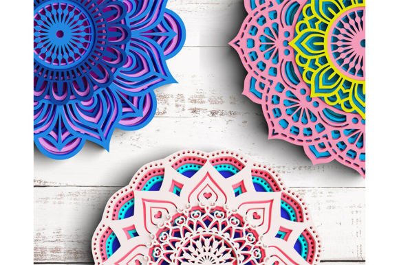 3D Mandala SVG DXF Bundle 5 Layer: A Graphic Design Asset for Crafts & Commercial Projects
