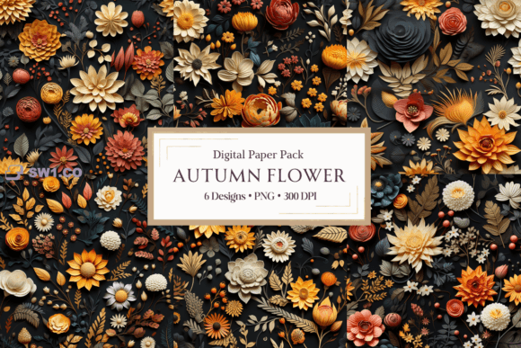 3D Paper Art Autumn Flower Backgrounds Review
