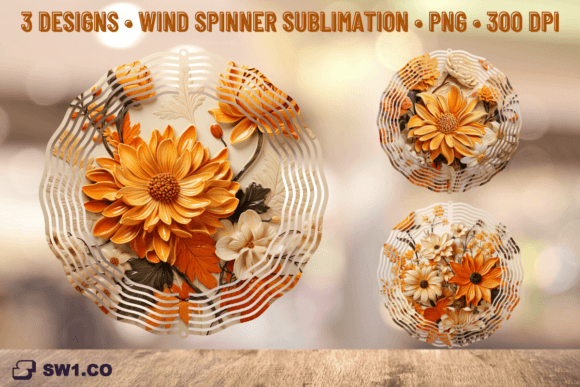 3D Paper Art Flower Wind Spinner PNG Graphics and Crafts