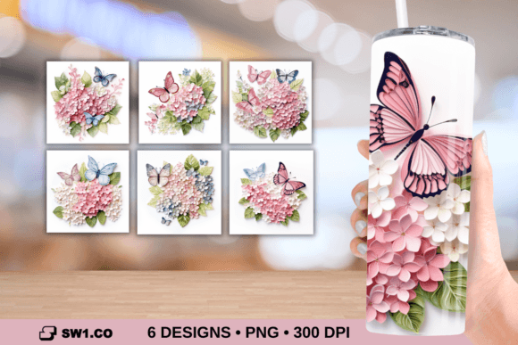 3D Paper Art Hydrangea Tumbler Wrap PNG: A Designer’s Review for Graphics and Crafts