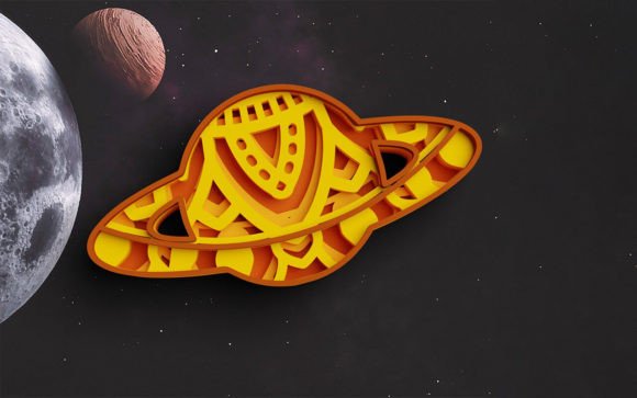3D Space SVG Astronaut Svg DXF 4 Layers Laser Cutting Shadow Boxes