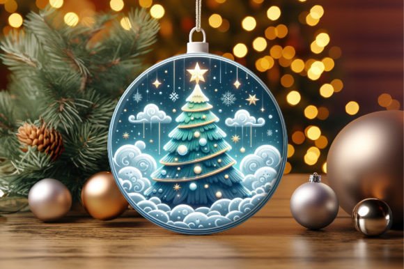 Christmas Tree 3D Ornament for Crafts and Graphics