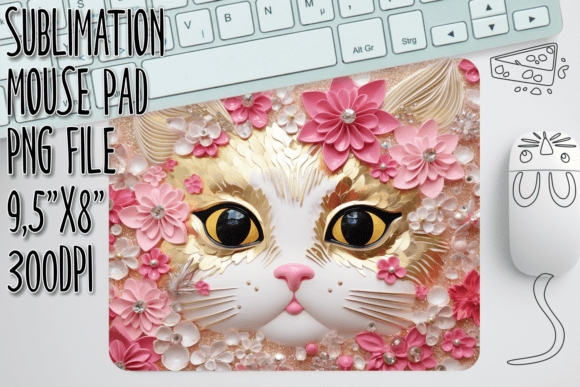 Floral Fantasy 3D Cat Mouse Pad Graphics and Crafts Review