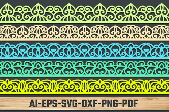 Laser Lace Border Die Cuts Bundle SVG 60 for Editorial Design