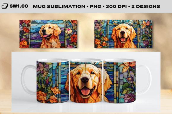 Stained Glass Golden Mug Sublimation PNG Graphics and Crafts Review