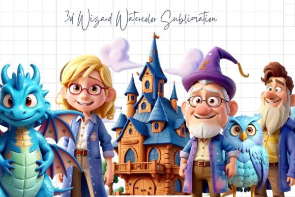 Wizard Watercolor Sublimation Clipart Graphics and Illustrations Review